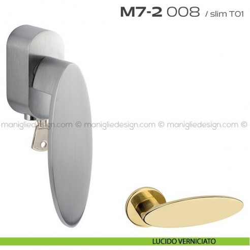 Maniglia per finestra martellina DK con chiave 008 M7-2 Reguitti lucido verniciato