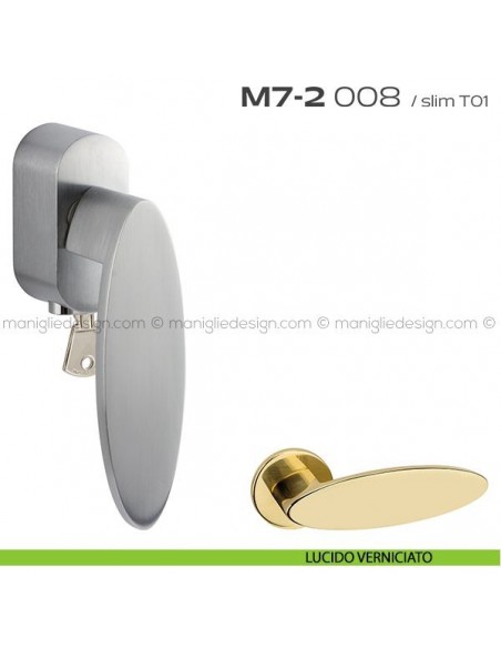 Maniglia per finestra martellina DK con chiave 008 M7-2 Reguitti lucido verniciato