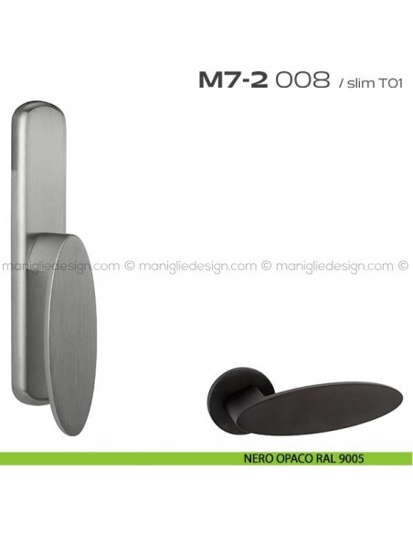 Maniglia per finestra cremonese 008 M7-2 Reguitti nero opaco RAL 9005