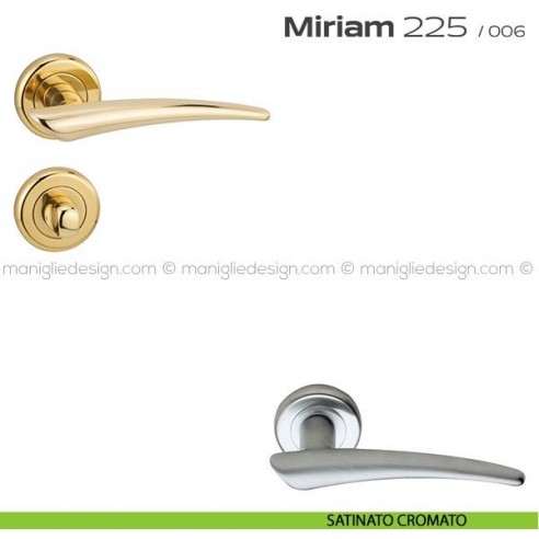 Maniglia per porta con nottolino 225 Miriam Reguitti satinato cromato