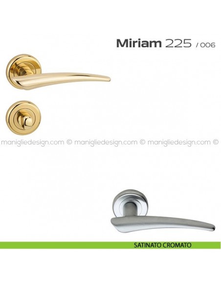 Maniglia per porta con nottolino 225 Miriam Reguitti satinato cromato
