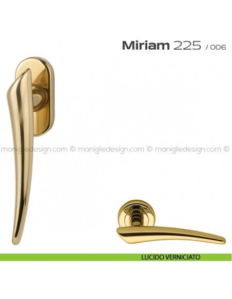 Maniglia per finestra DK con pulsante su placca 225 Miriam Reguitti lucido verniciato