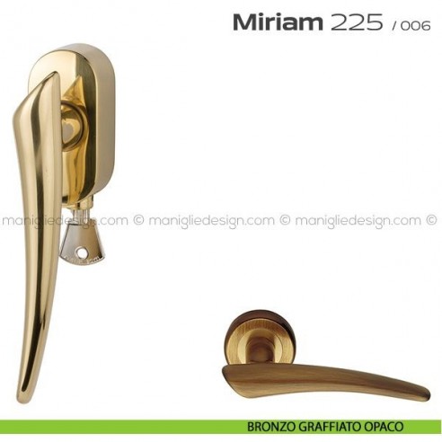 Maniglia per finestra DK con chiave su placca 225 Miriam Reguitti bronzato graffiato