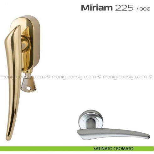 Maniglia per finestra DK con chiave su placca 225 Miriam Reguitti satinato cromato