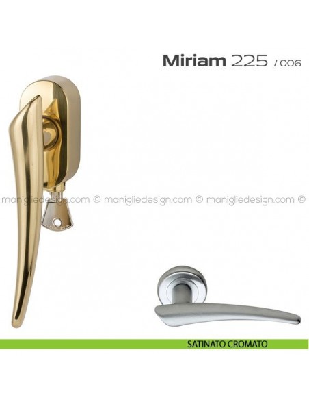 Maniglia per finestra DK con chiave su placca 225 Miriam Reguitti satinato cromato