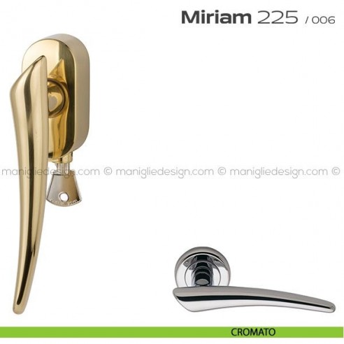Maniglia per finestra DK con chiave su placca 225 Miriam Reguitti cromato