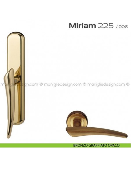 Maniglia per finestra cremonese 225 Miriam Reguitti bronzato graffiato