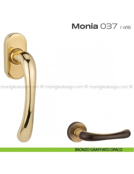 Maniglia per finestra martellina 37 Monia Reguitti bronzato graffiato