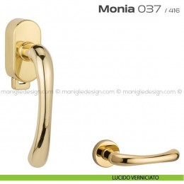 Maniglia per finestra DK con pulsante su placca 037 Monia Reguitti 2