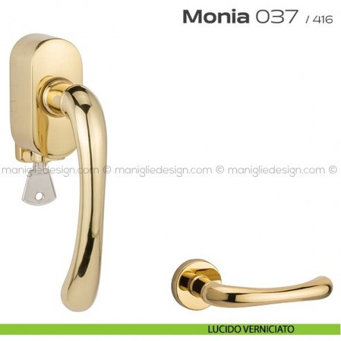 Maniglia per finestra martellina DK con chiave 037 Monia Reguitti lucido verniciato