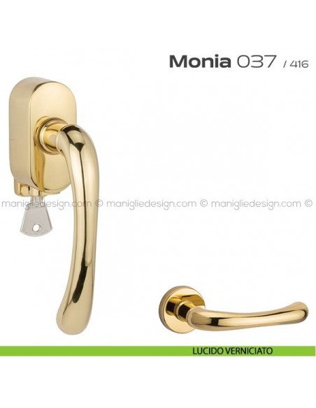 Maniglia per finestra martellina DK con chiave 037 Monia Reguitti lucido verniciato