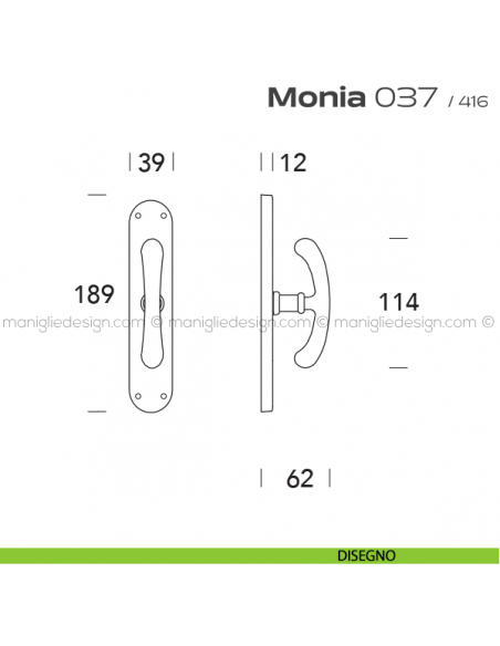 Maniglia per finestra cremonese 37 Monia Reguitti disegno