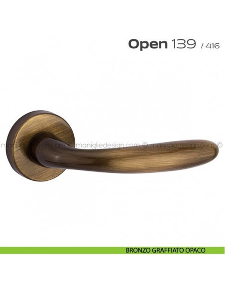 Maniglia per porta 139 Open Reguitti bronzato graffiato