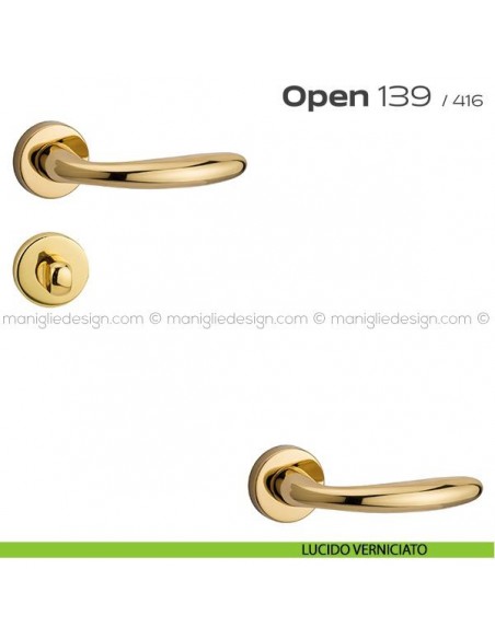 Maniglia per porta con nottolino 139 Open Reguitti lucido verniciato