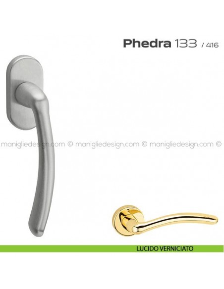 Maniglia per finestra martellina 133 Phedra Reguitti lucido verniciato