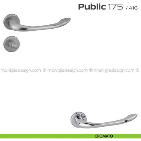 Maniglia per porta con nottolino 175 Public Reguitti cromato