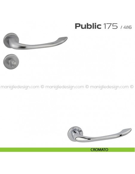 Maniglia per porta con nottolino 175 Public Reguitti cromato