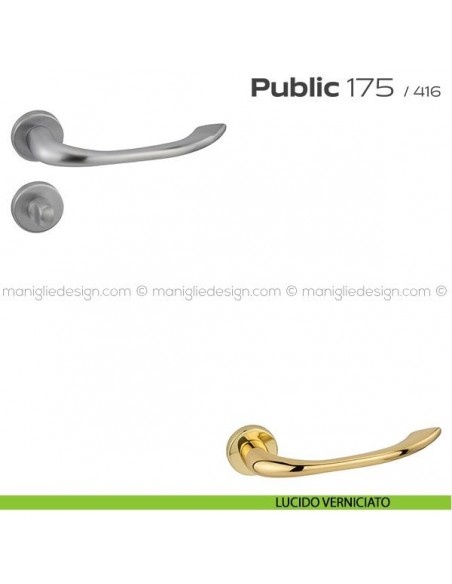 Maniglia per porta con nottolino 175 Public Reguitti lucido verniciato