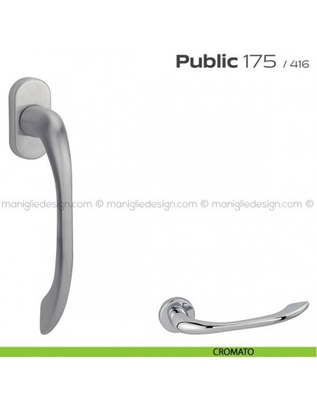 Maniglia per finestra martellina 175 Public Reguitti cromato