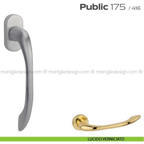 Maniglia per finestra martellina 175 Public Reguitti lucido verniciato