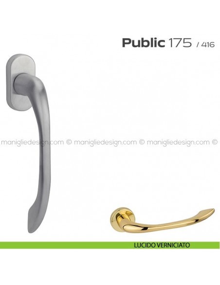 Maniglia per finestra martellina 175 Public Reguitti lucido verniciato