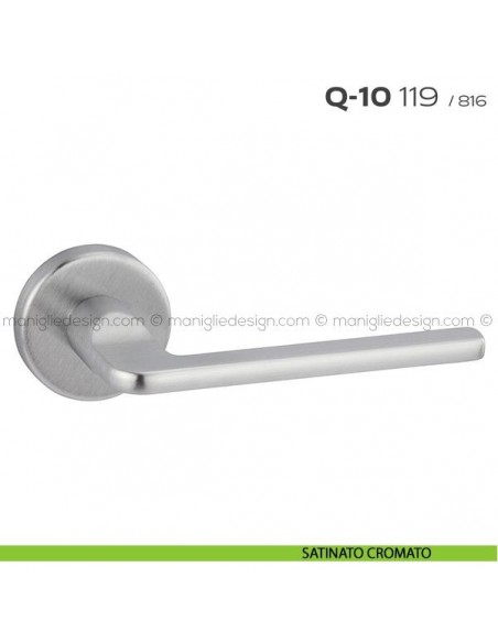 Maniglia per porta Q-10 119 Reguitti con rosetta tonda satinato cromato