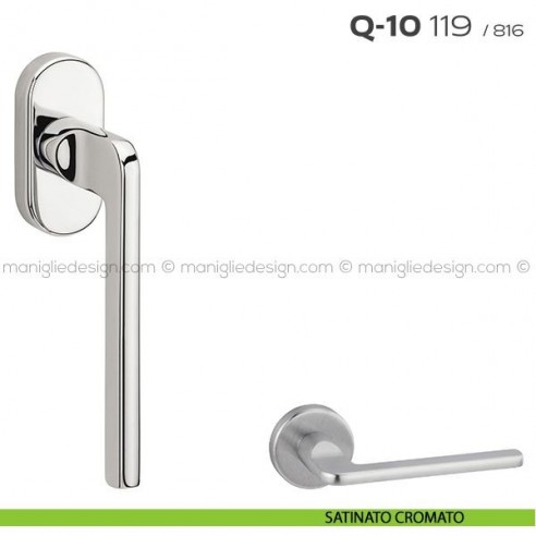 Maniglia martellina DK per finestra Q-10 119 Reguitti satinato cromato