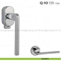 Maniglia DK per finestra con pulsante su placca Q-10 119 Reguitti 2