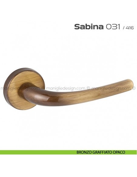 Maniglia per porta 031 Sabina Reguitti bronzato graffiato