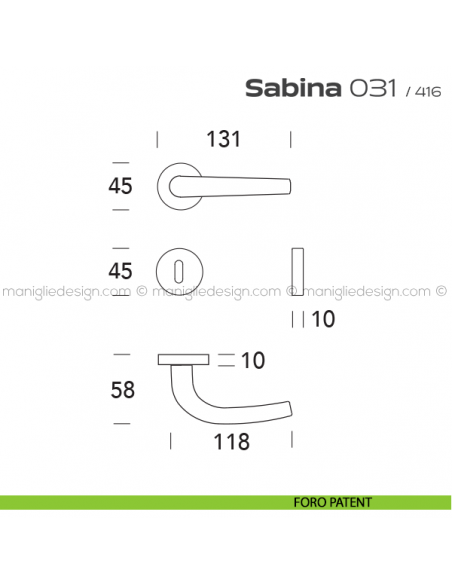 Maniglia per porta 031 Sabina Reguitti foro patent