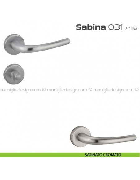 Maniglia per porta con nottolino 031 Sabina Reguitti satinato cromato