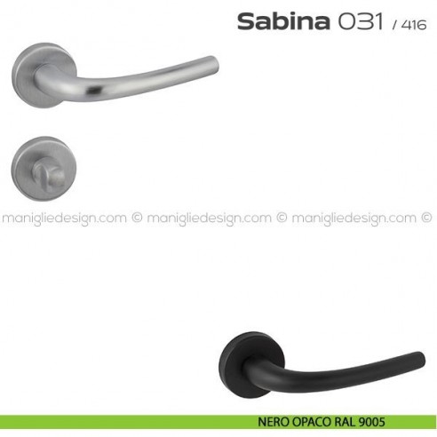 Maniglia per porta con nottolino 031 Sabina Reguitti nero opaco RAL 9005