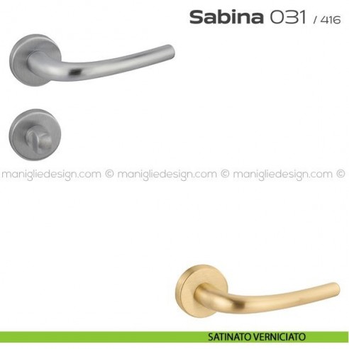 Maniglia per porta con nottolino 031 Sabina Reguitti satinato verniciato