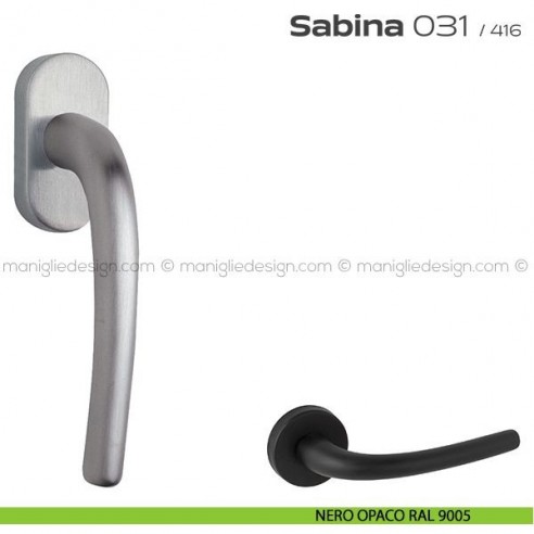 Maniglia per finestra martellina 031 Sabina Reguitti nero opaco RAL 9005