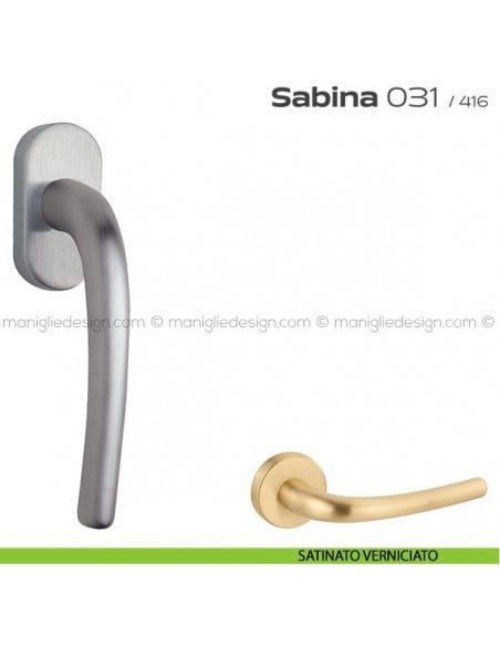 Maniglia per finestra martellina 031 Sabina Reguitti satinato verniciato