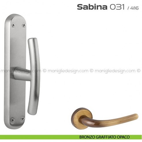 Maniglia per finestra cremonese 031 Sabina Reguitti bronzato graffiato