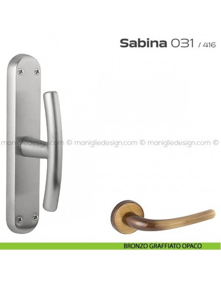 Maniglia per finestra cremonese 031 Sabina Reguitti bronzato graffiato