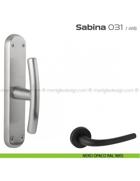Maniglia per finestra cremonese 031 Sabina Reguitti nero opaco RAL 9005