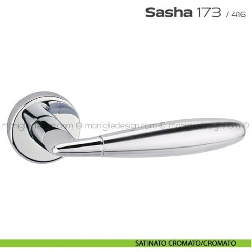Maniglia per porta 173 Sasha Reguitti satinato cromato/cromato