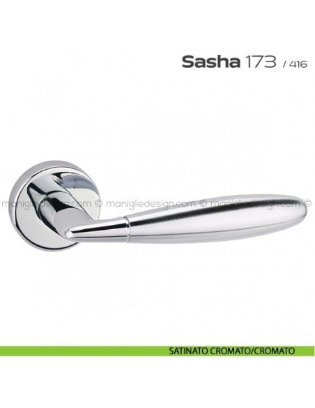 Maniglia per porta 173 Sasha Reguitti satinato cromato/cromato