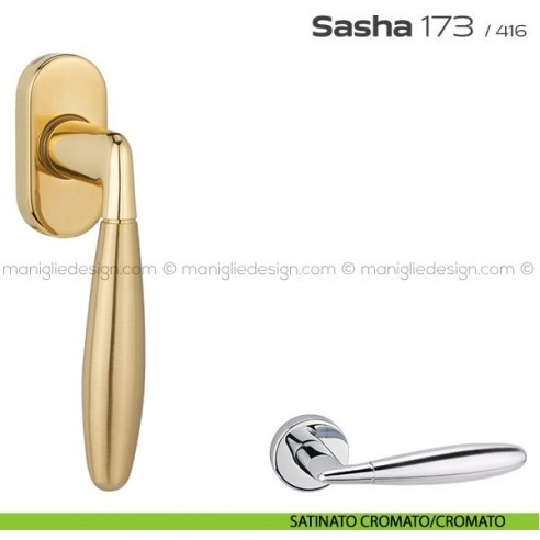 Maniglia per finestra martellina 173 Sasha Reguitti satinato cromato/cromato