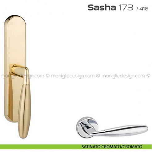 Maniglia per finestra cremonese 173 Sasha Reguitti satinato cromato/cromato