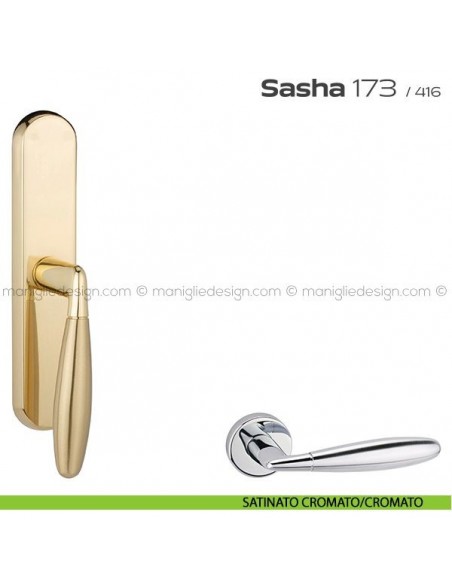Maniglia per finestra cremonese 173 Sasha Reguitti satinato cromato/cromato