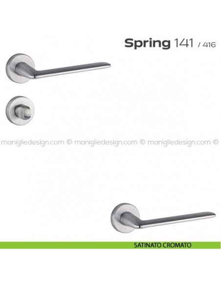 Maniglia per porta con nottolino 141 Spring T. Reguitti satinato cromato