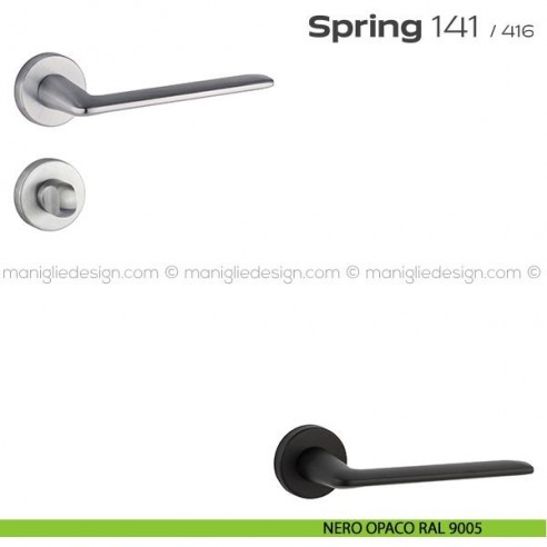 Maniglia per porta con nottolino 141 Spring T. Reguitti nero opaco RAL 9005