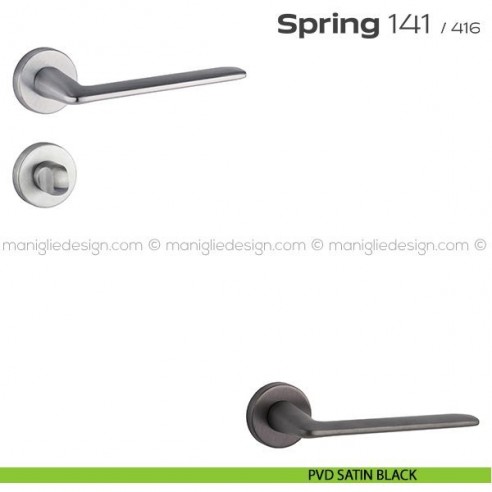 Maniglia per porta con nottolino 141 Spring T. Reguitti PVD satin black