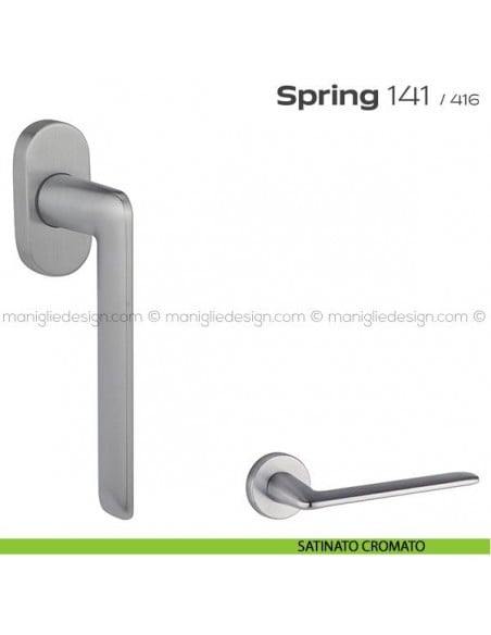 Maniglia per finestra martellina 141 Spring T. Reguitti satinato cromato