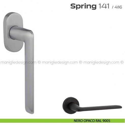 Maniglia per finestra martellina 141 Spring T. Reguitti nero opaco RAL 9005