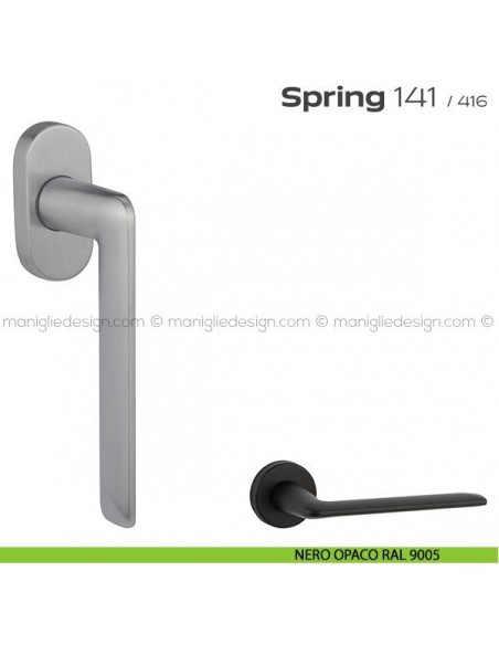Maniglia per finestra martellina 141 Spring T. Reguitti nero opaco RAL 9005