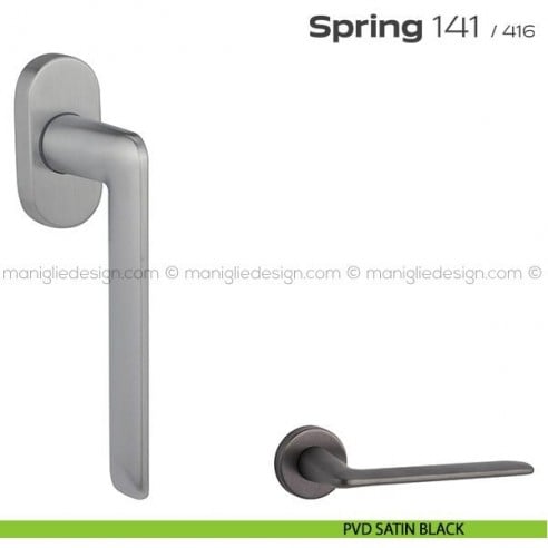 Maniglia per finestra martellina 141 Spring T. Reguitti PVD satin black